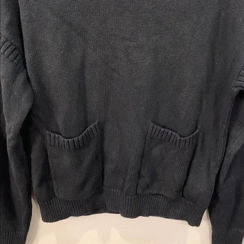 J Crew black label Women's Black mock neck Sweater with front pockets size XS